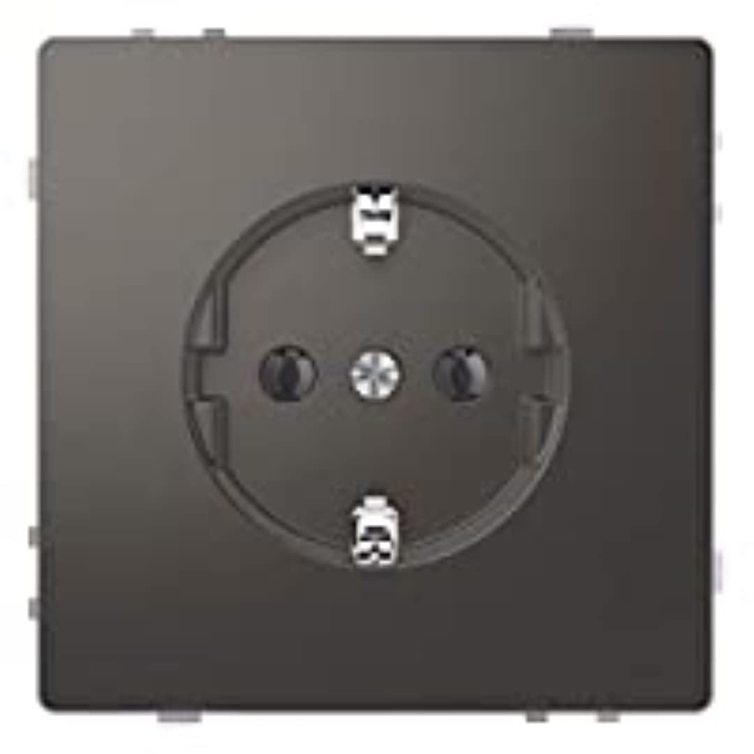 Schneider Electric Merten Anthrazit 1-Fach Steckdose für[System Design] Etagen, Wohnzimmer, Büro