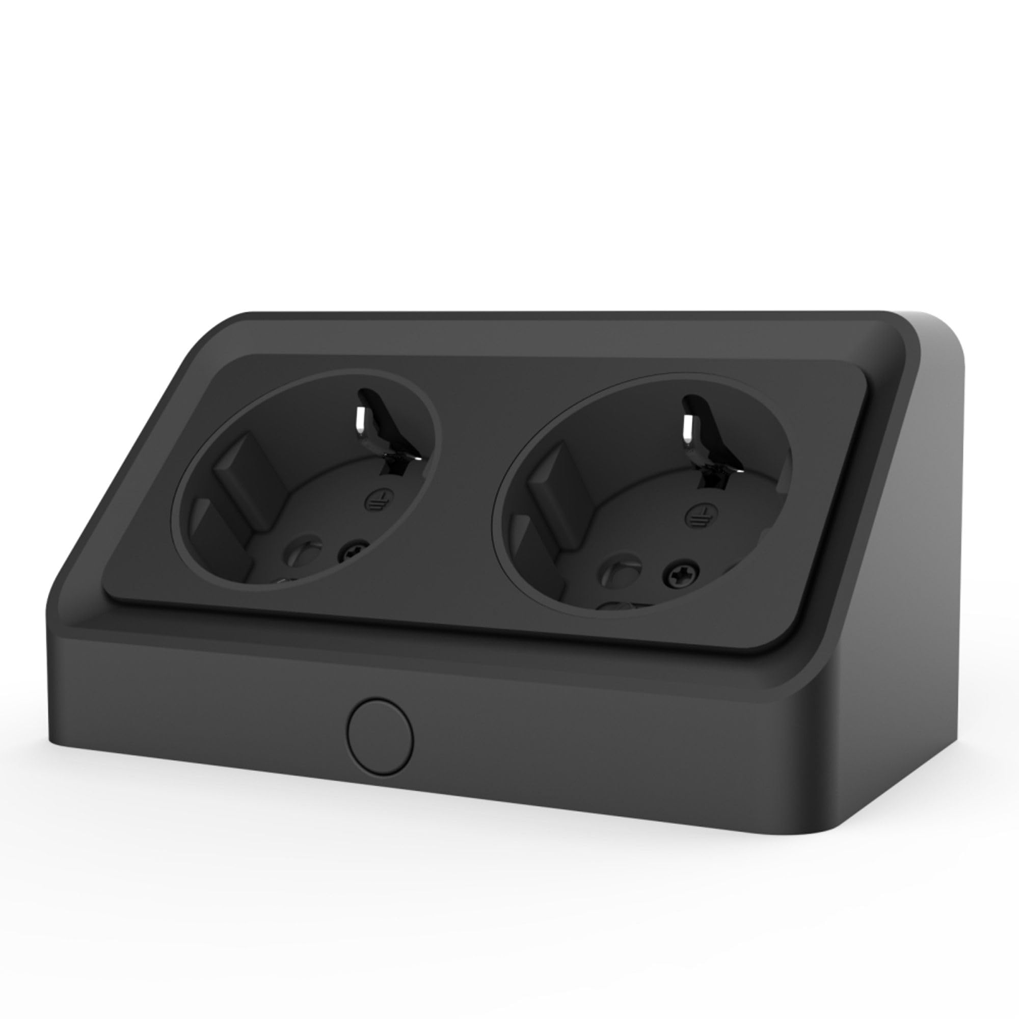 Kalb Avena angewinkelte 2-fach Steckdosenleiste Schwarz für Möbel & Badezimmer