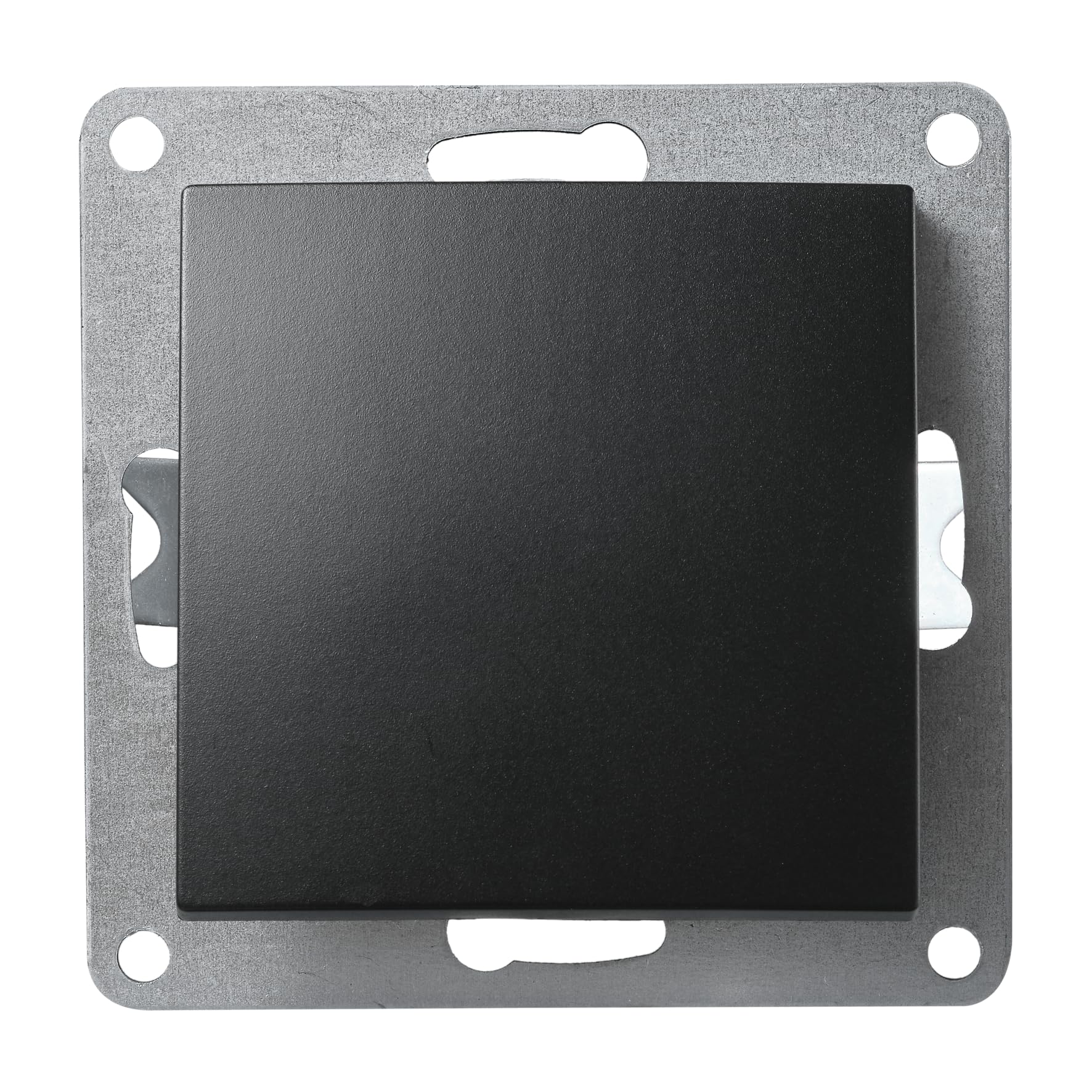 MC POWER Taster | FLAIR | 10A Tast Lichtschalter Unterputz 250V - Fussabdeckung mit Schraubklemmenanschluss, matt schwar